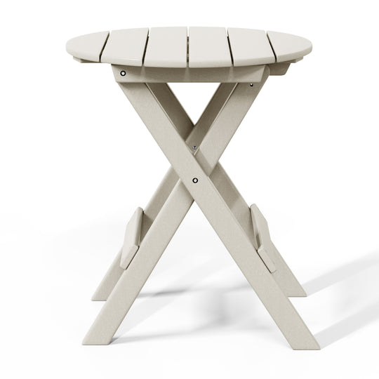 Malibu HDPE Outdoor 24.5 Inch Round Portable Folding Patio Dining Table