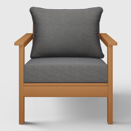 Avalon Outdoor Modern HDPE Patio Club Chair with Deep Seat Cushions