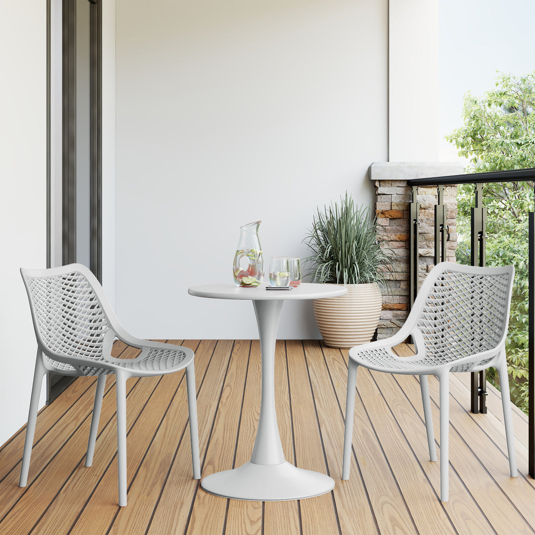 Playa Outdoor Stackable Modern Plastic Dining Chairs (Set of 2)
