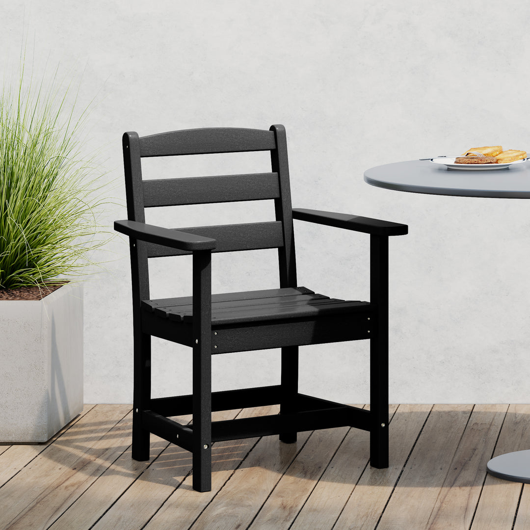 Ashore Outdoor HDPE Patio Classic Dining Arm Chair