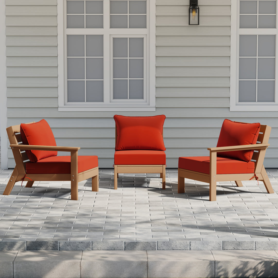 Avalon Outdoor Patio HDPE Sectional Sofa with Patio Cushions