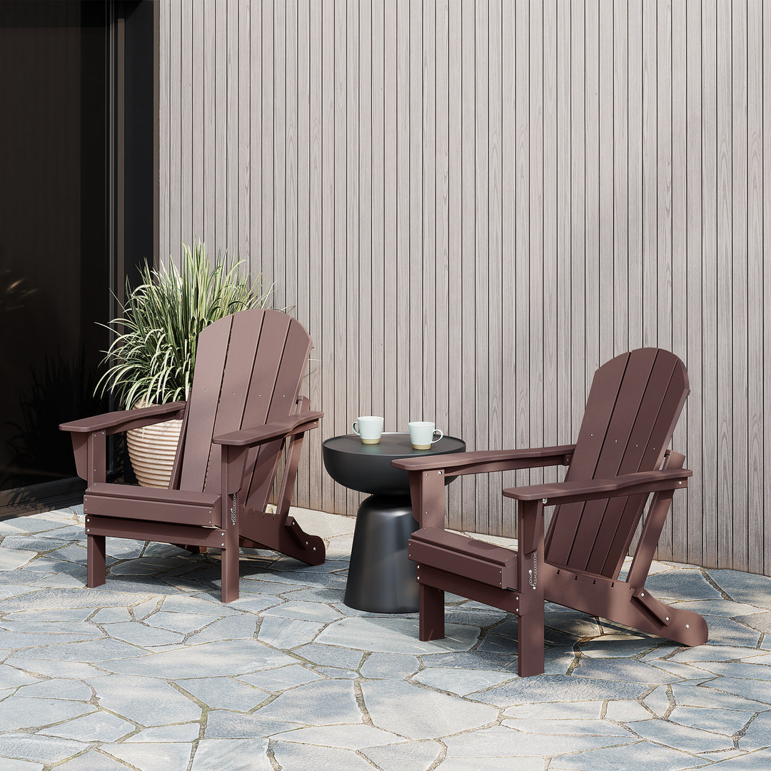 Malibu 2 piece set outdoor folding Poly Adirondack chair