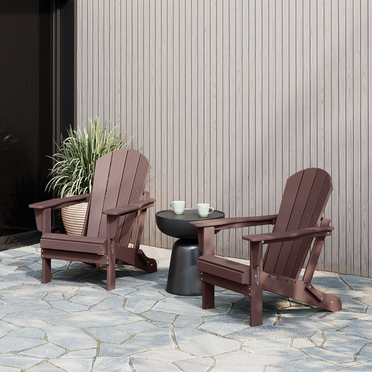 Malibu 2 piece set outdoor folding Poly Adirondack chair