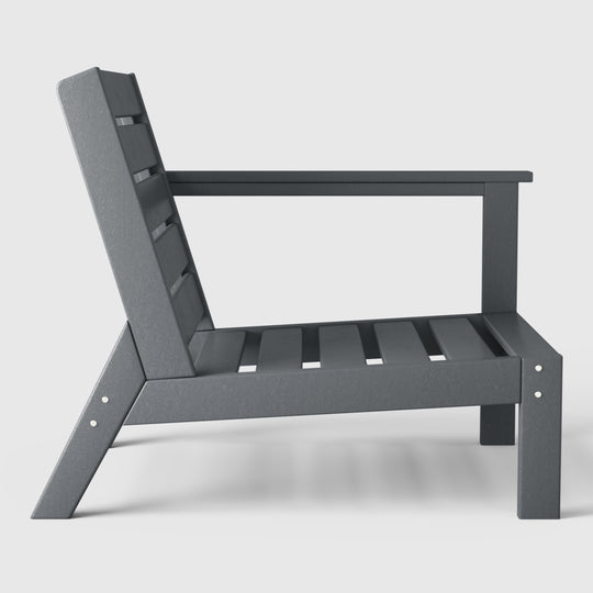 Avalon Outdoor Modern HDPE Patio Club Chair with Deep Seat Cushions