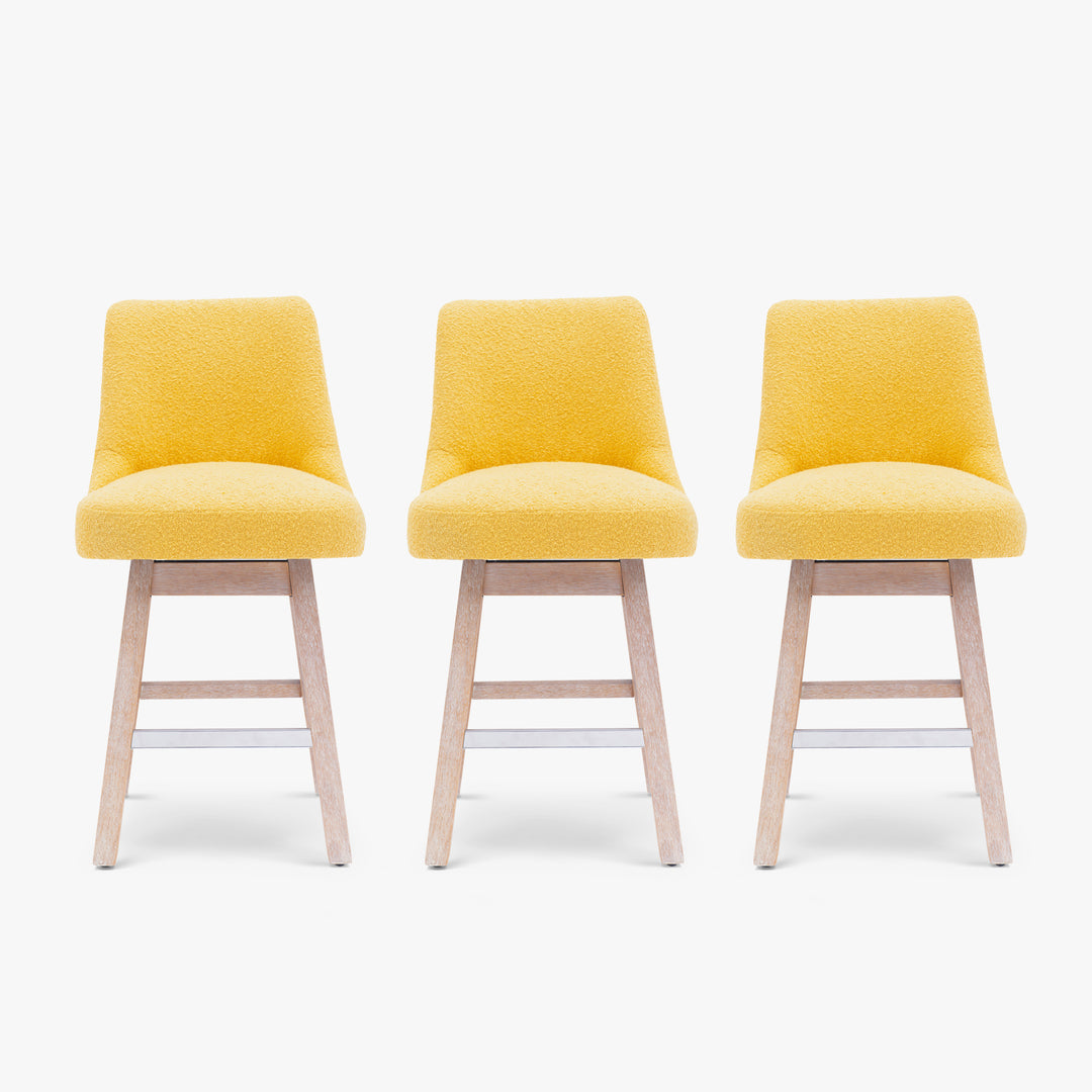 Genevieve 26" Upholstered Swivel Counter Height Bar Stools (Set of 3)