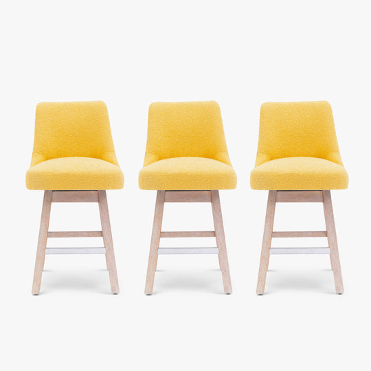 Genevieve 26" Upholstered Swivel Counter Height Bar Stools (Set of 3)