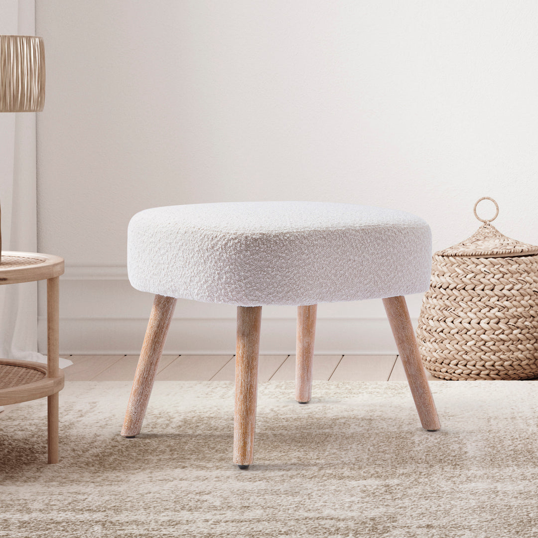 Genevieve 21" Wide Square Upholstered Cushion Ottoman Foot Stool