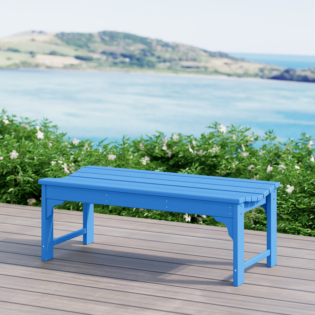 Malibu 48" length backless Poly Wood Outdoor / Garden bench