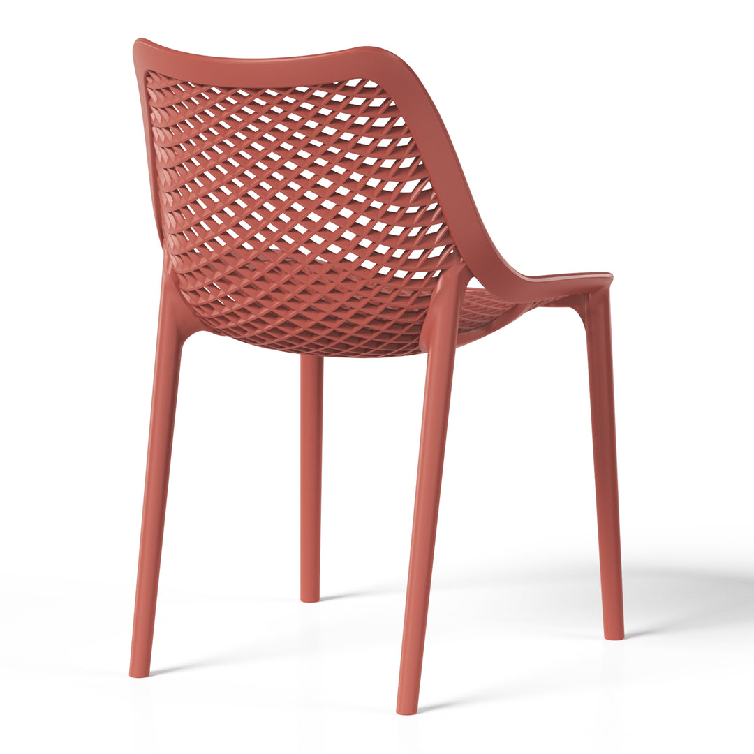 Playa Outdoor Stackable Modern Plastic Dining Chairs (Set of 2)