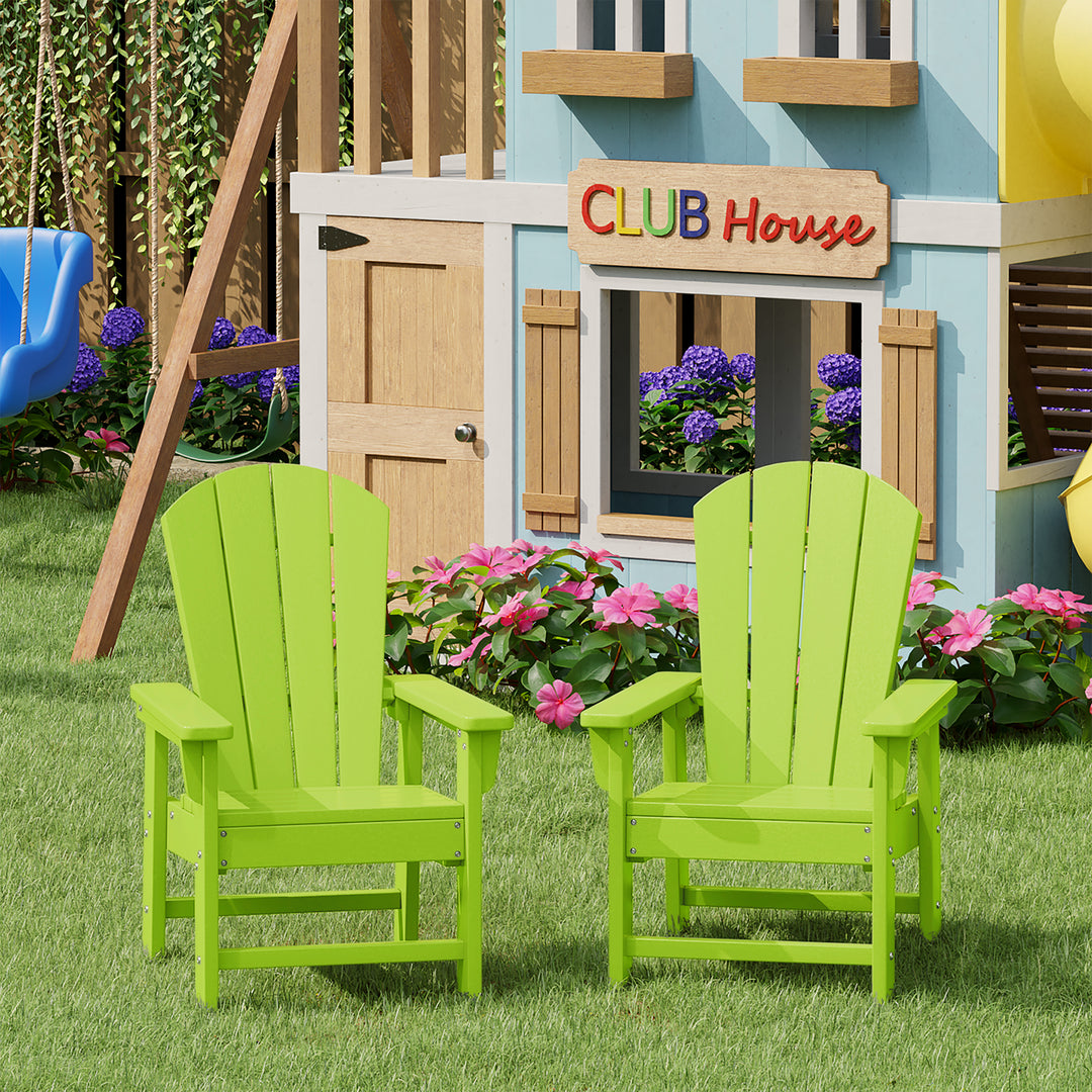 Malibu Kids Outdoor Adirondack Plastic Patio Chair (Set of 2)