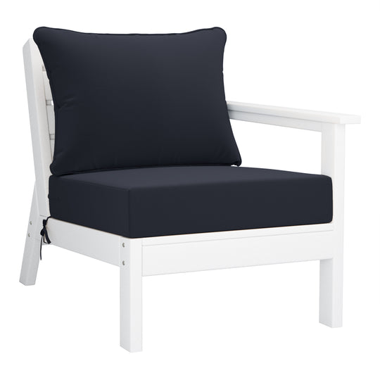 Avalon Outdoor Patio HDPE Sectional Sofa with Patio Cushions