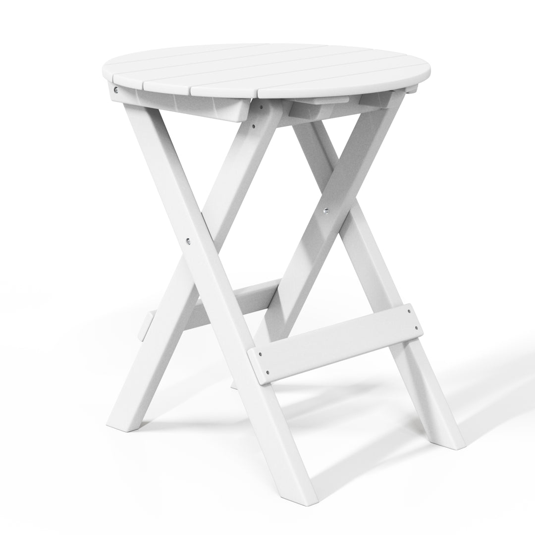 Malibu HDPE Outdoor 24.5 Inch Round Portable Folding Patio Dining Table