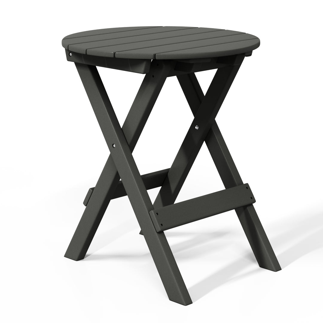 Malibu HDPE Outdoor 24.5 Inch Round Portable Folding Patio Dining Table