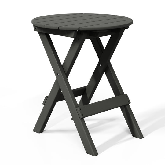 Malibu HDPE Outdoor 24.5 Inch Round Portable Folding Patio Dining Table