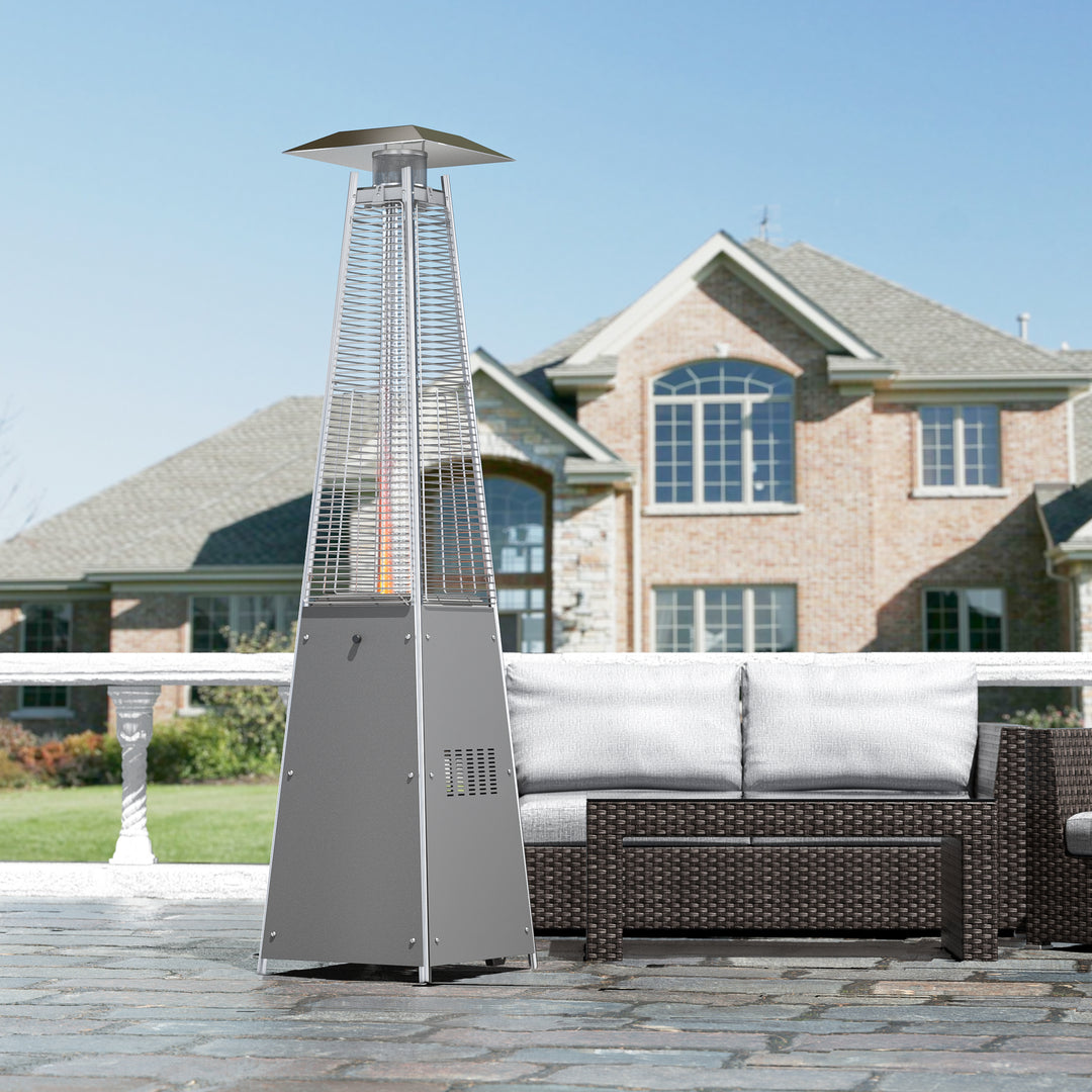 Hollis Outdoor Patio Pyramid Heater with Wheels 46,000 BTU