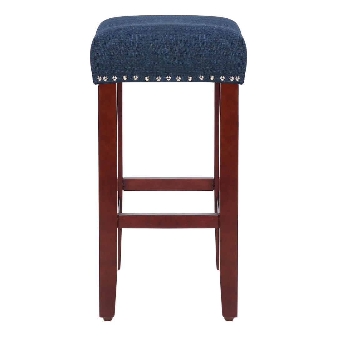 Lenox 24" Upholstered Saddle Seat Counter Stool (Set of 2), Cherry Red