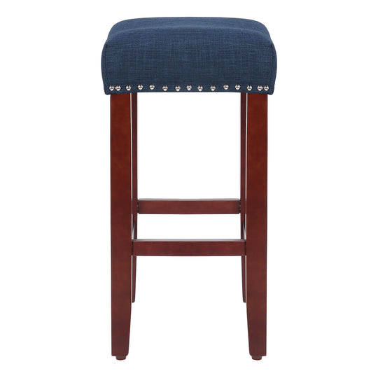 Lenox 24" Upholstered Saddle Seat Counter Stool (Set of 2), Cherry Red