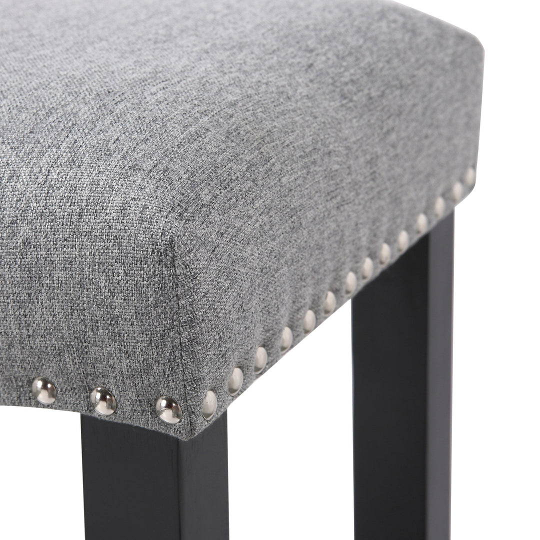 Lenox 29" Upholstered Saddle Seat Bar Stool, Black
