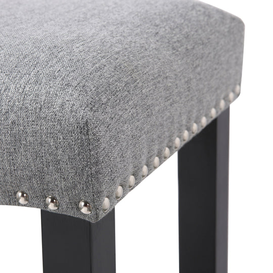 Lenox 29" Upholstered Saddle Seat Bar Stool, Black