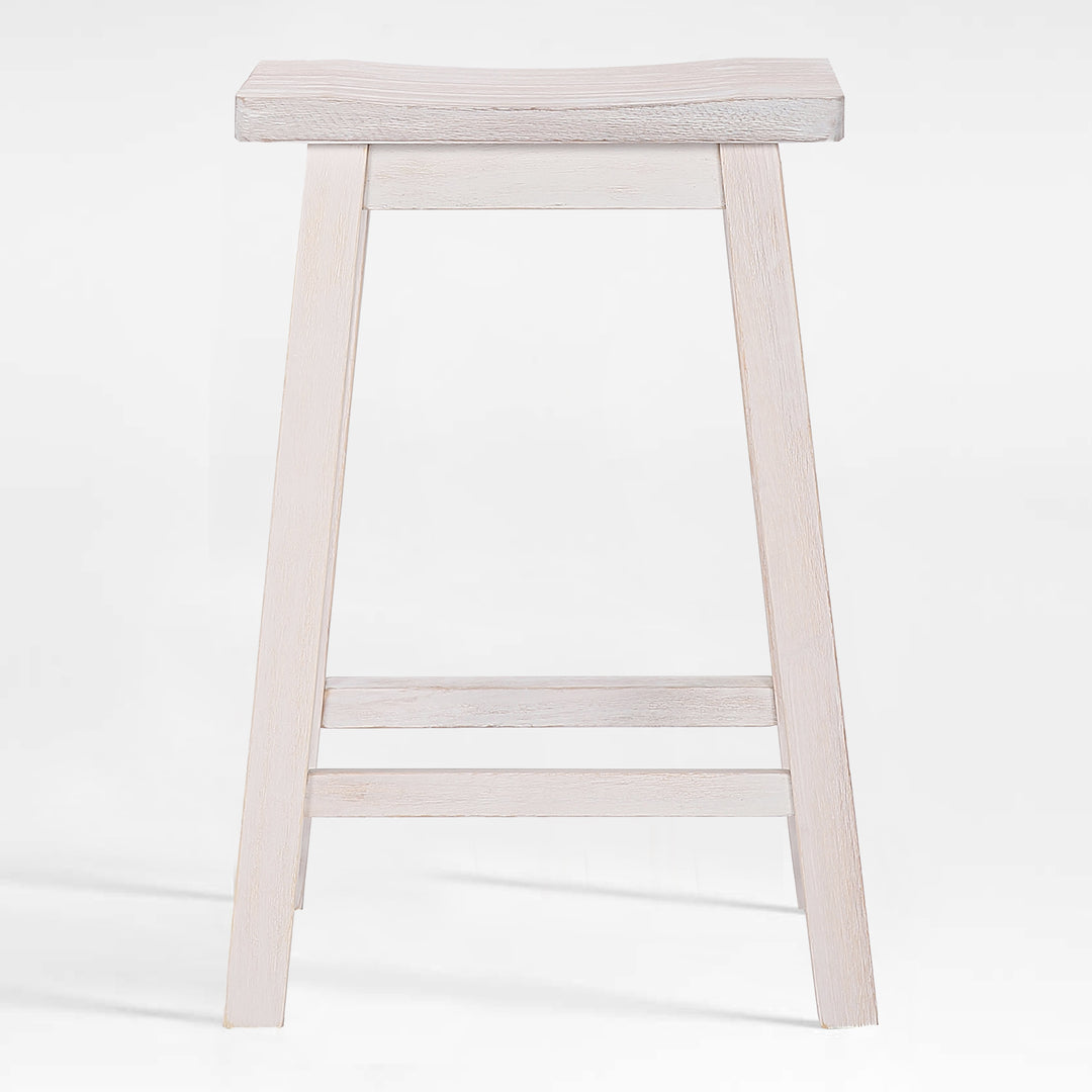 Reed 24" Solid Wood Saddle Counter Stool