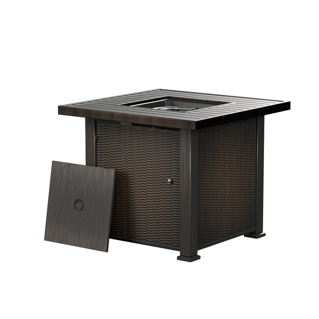 Sansom Outdoor Propane Gas Fire Pit Table Square 50,000 BTU