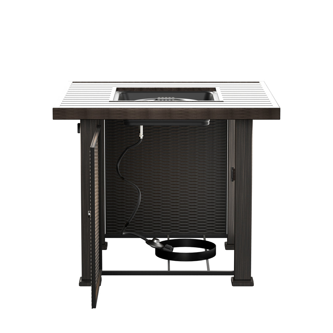 Sansom Outdoor Propane Gas Fire Pit Table Square 50,000 BTU