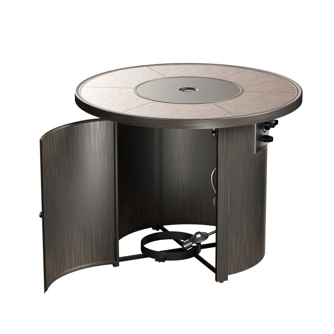 Sansom Outdoor Propane Gas Fire Pit Table Round 30,000 BTU