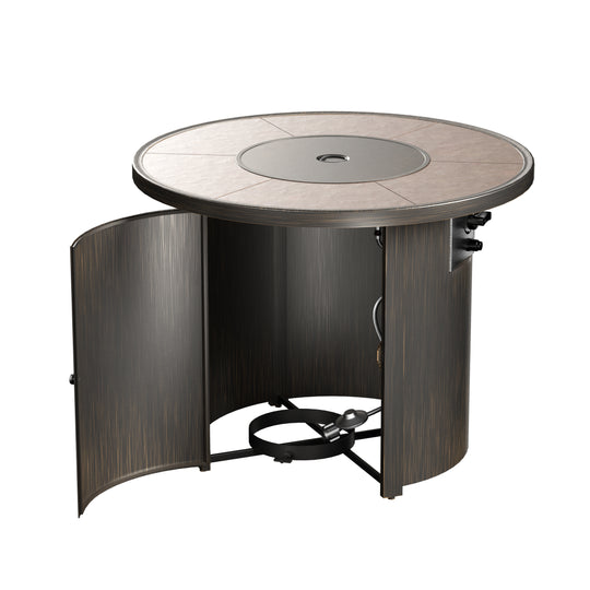 Sansom Outdoor Propane Gas Fire Pit Table Round 30,000 BTU