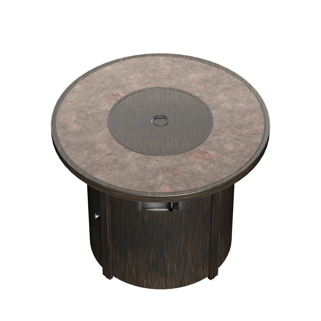 Sansom Outdoor Propane Gas Fire Pit Table Round 30,000 BTU