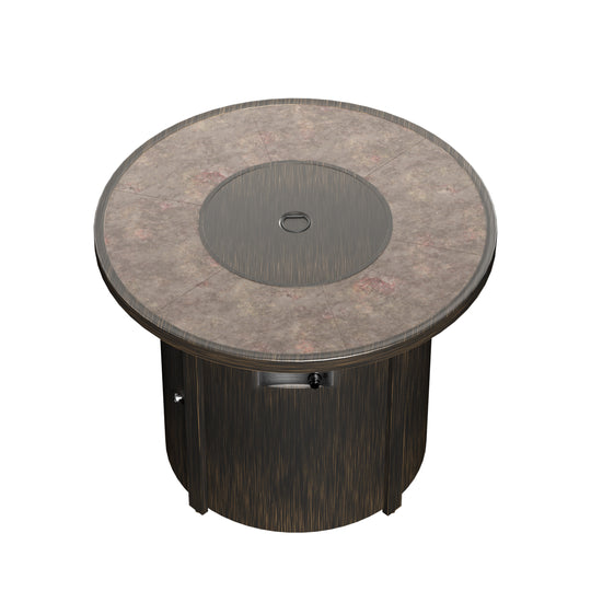 Sansom Outdoor Propane Gas Fire Pit Table Round 30,000 BTU