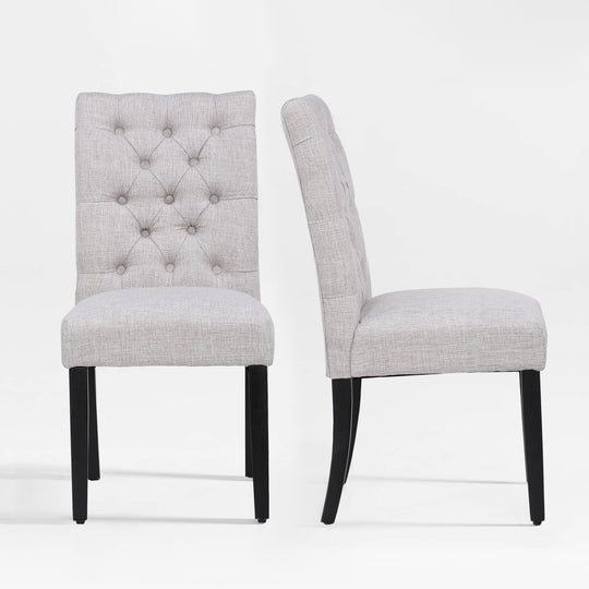 Hayes Upholstered Button Tufted Dining Chair (Set of 2)