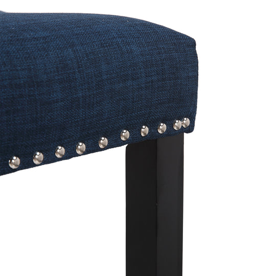 Lenox 29" Upholstered Saddle Seat Bar Stool, Black