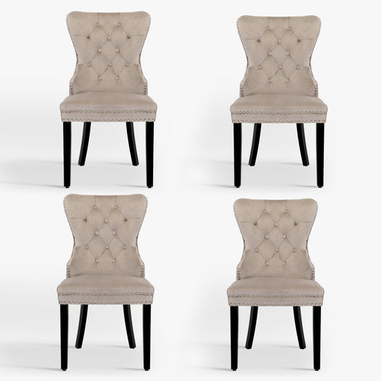 Wordford Velvet Upholstered Tufted Dining Chairs (Set of 4)