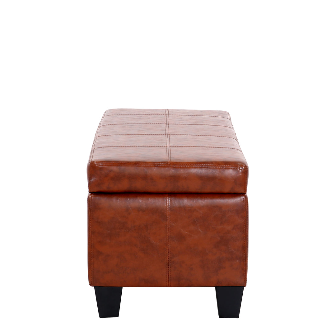 Jake 42" Inch Faux Leather Storage Ottoman Bench