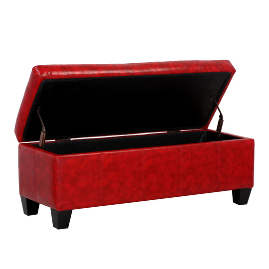 Jake 42" Inch Faux Leather Storage Ottoman Bench