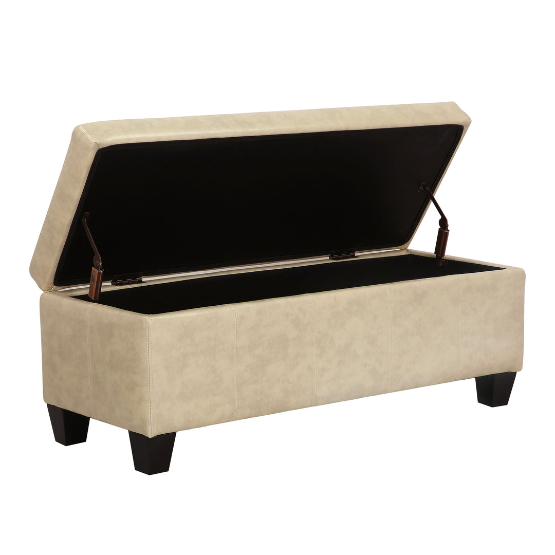 Jake 42" Inch Faux Leather Storage Ottoman Bench