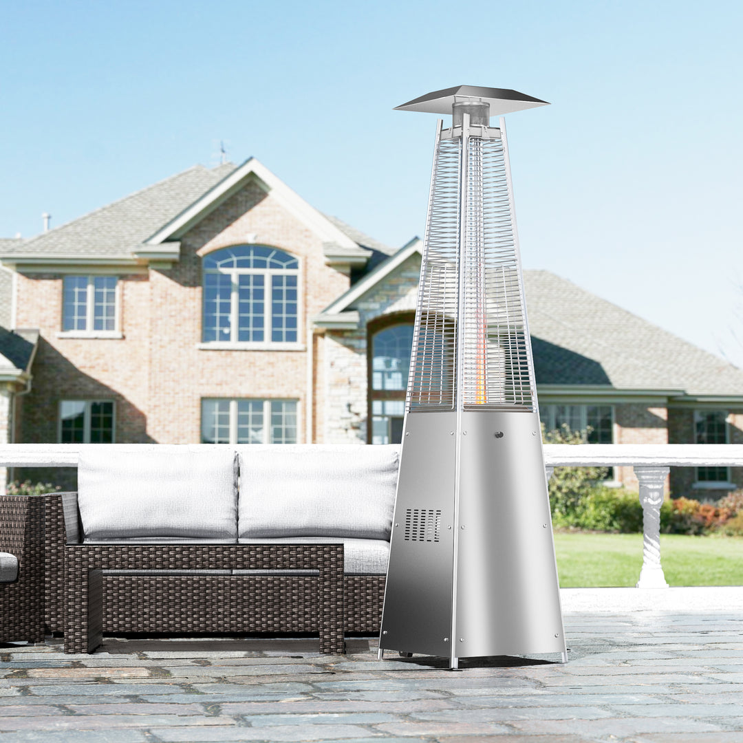 Hollis Outdoor Patio Pyramid Heater with Wheels 46,000 BTU