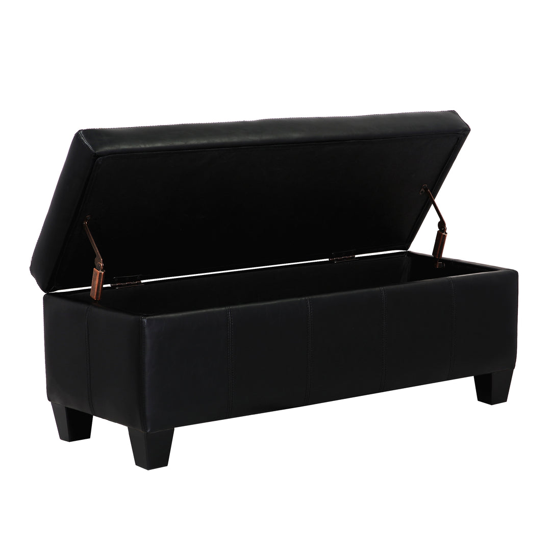 Jake 42" Inch Faux Leather Storage Ottoman Bench