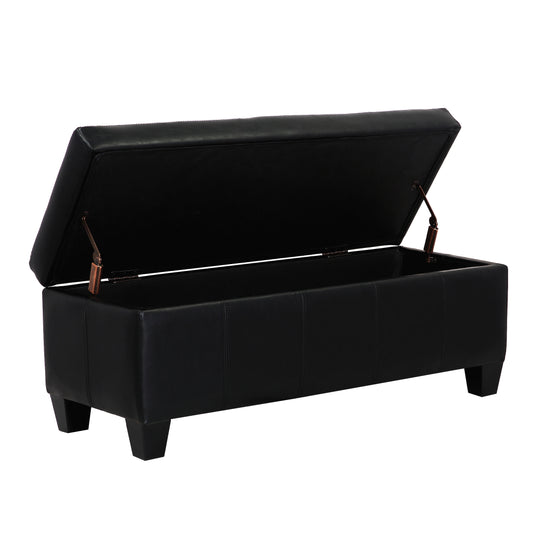 Jake 42" Inch Faux Leather Storage Ottoman Bench