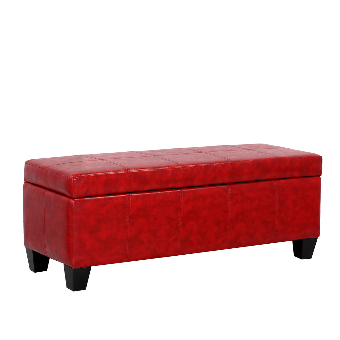 Jake 42" Inch Faux Leather Storage Ottoman Bench