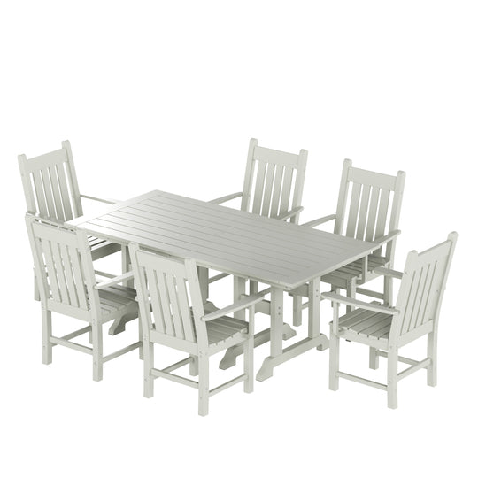 Malibu 7 Piece Outdoor Patio Dining Set Outdoor Dining Table with Armchair