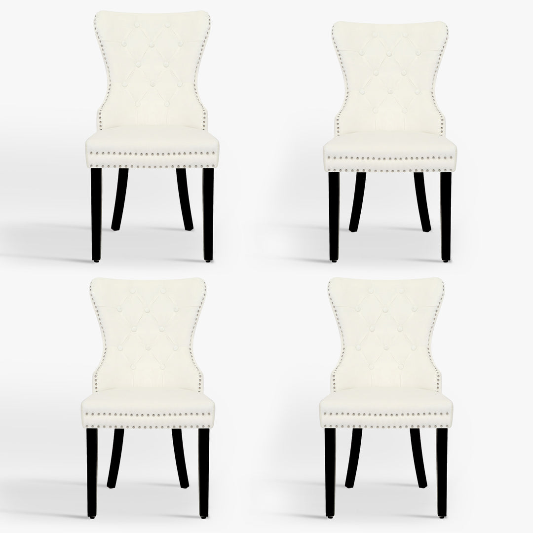 Wordford Velvet Upholstered Tufted Dining Chairs (Set of 4)