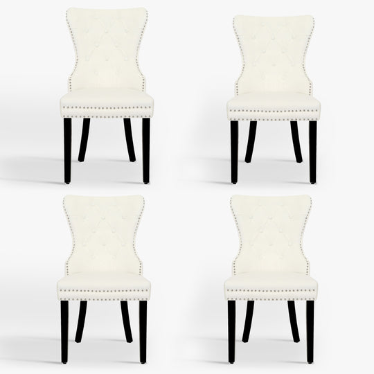 Wordford Velvet Upholstered Tufted Dining Chairs (Set of 4)