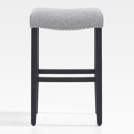 Lenox 29" Upholstered Saddle Seat Bar Stool, Black