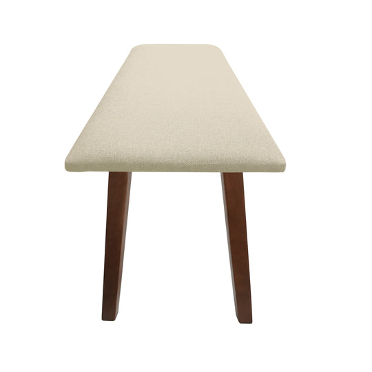 Lalia Mid Century Modern Solid Wood Upholstered Bench