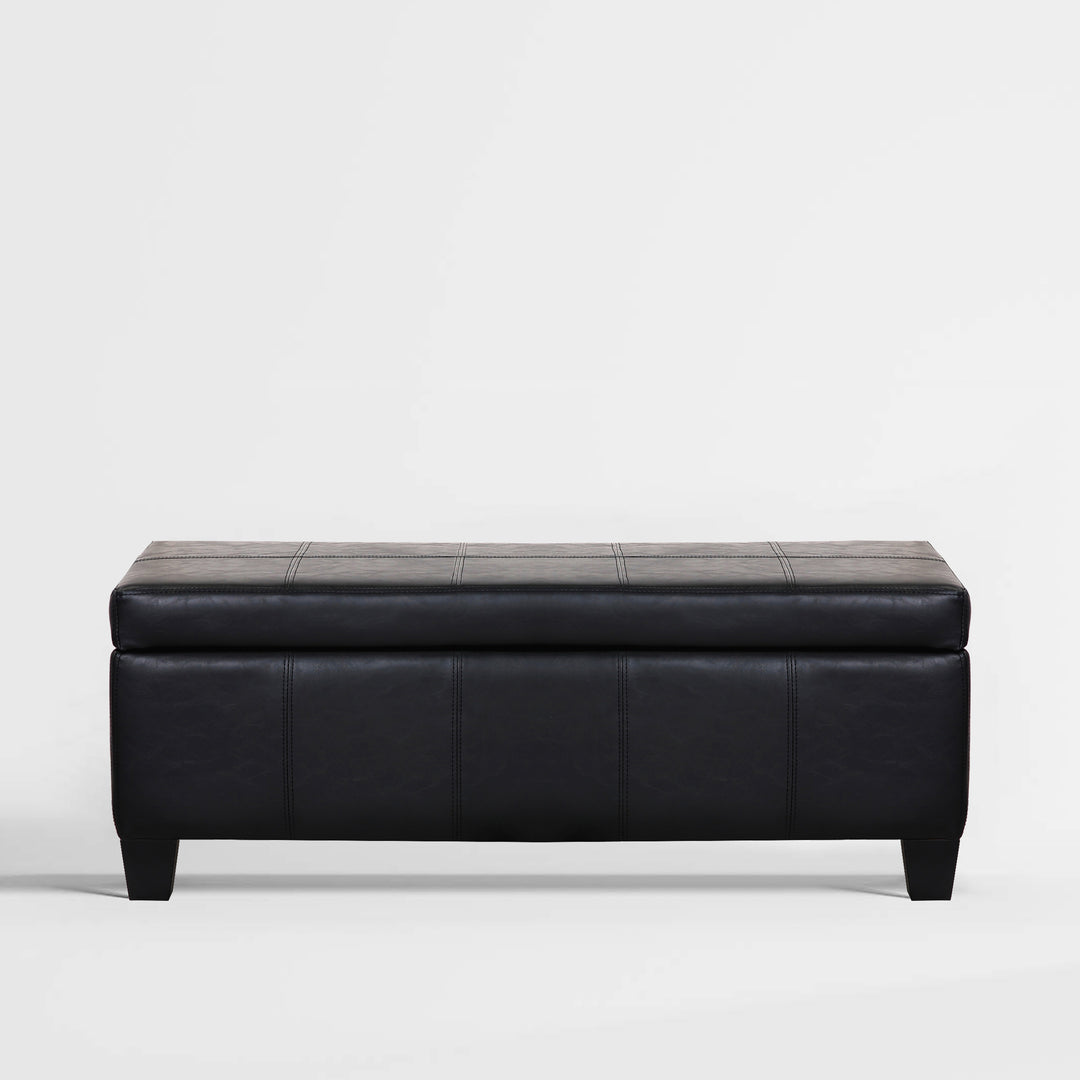 Jake 42" Inch Faux Leather Storage Ottoman Bench