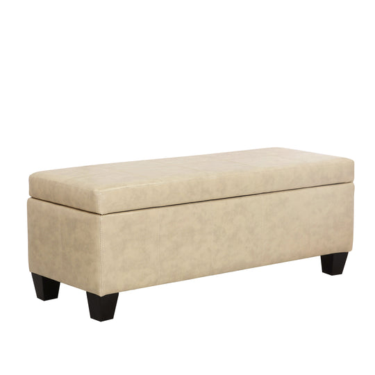 Jake 42" Inch Faux Leather Storage Ottoman Bench