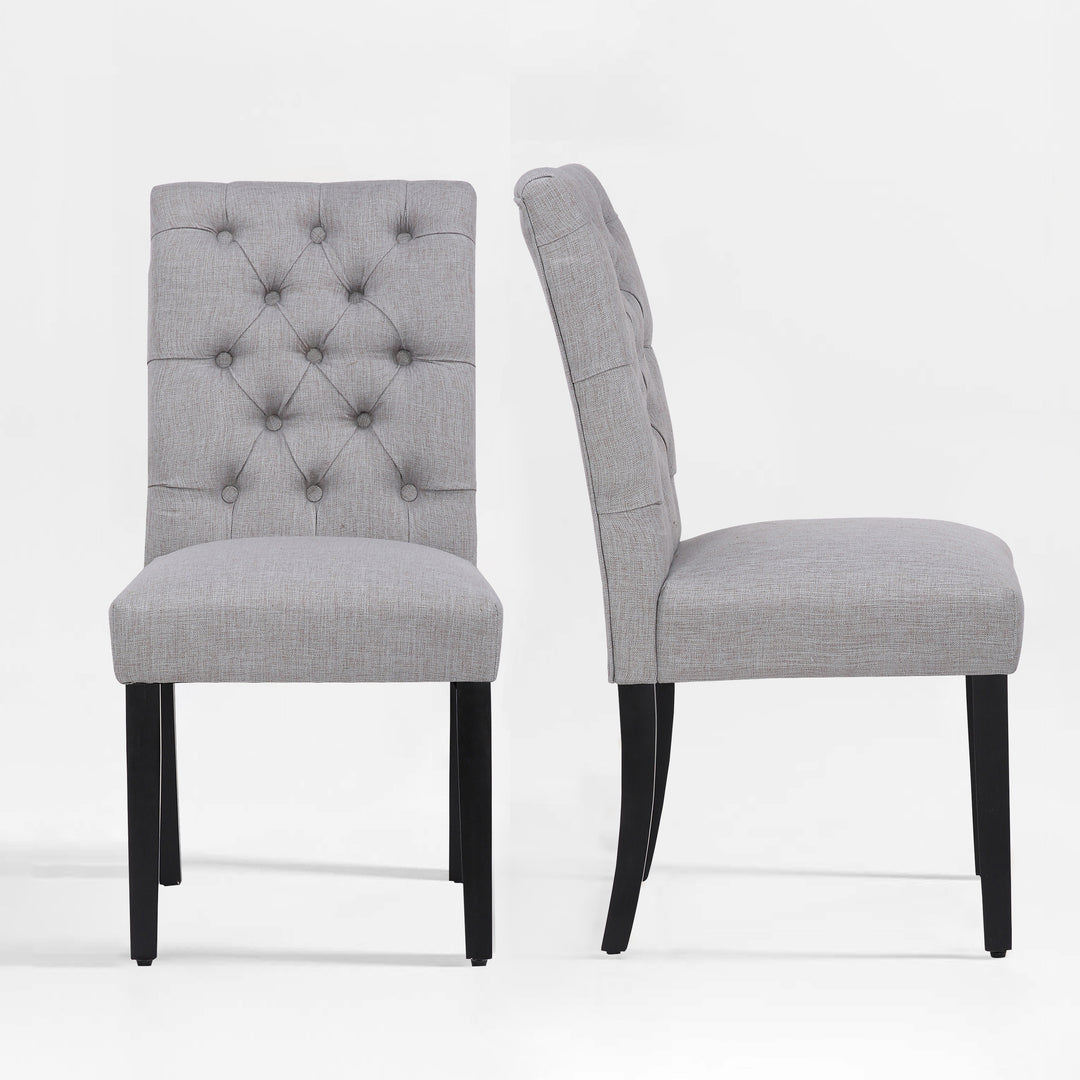 Hayes Upholstered Button Tufted Dining Chair (Set of 2)