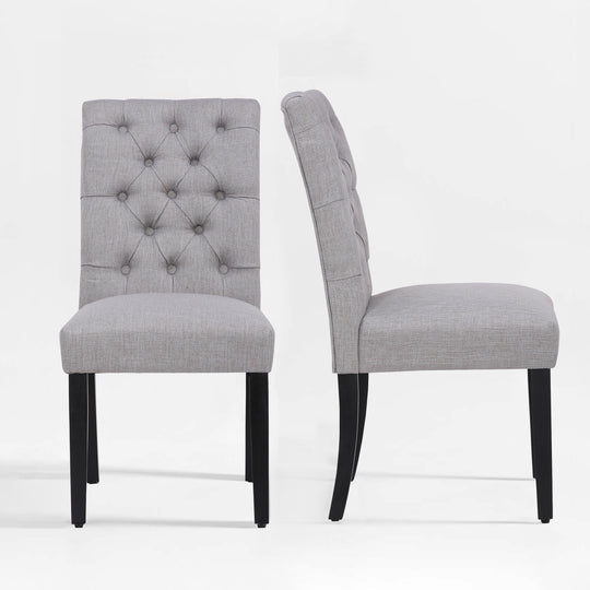 Hayes Upholstered Button Tufted Dining Chair (Set of 2)