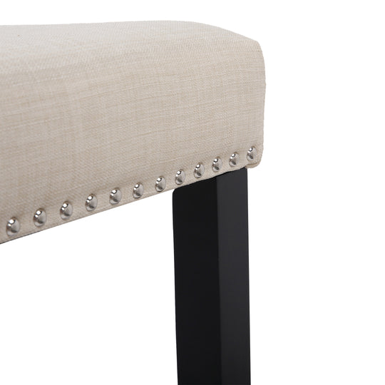 Lenox 29" Upholstered Saddle Seat Bar Stool, Black